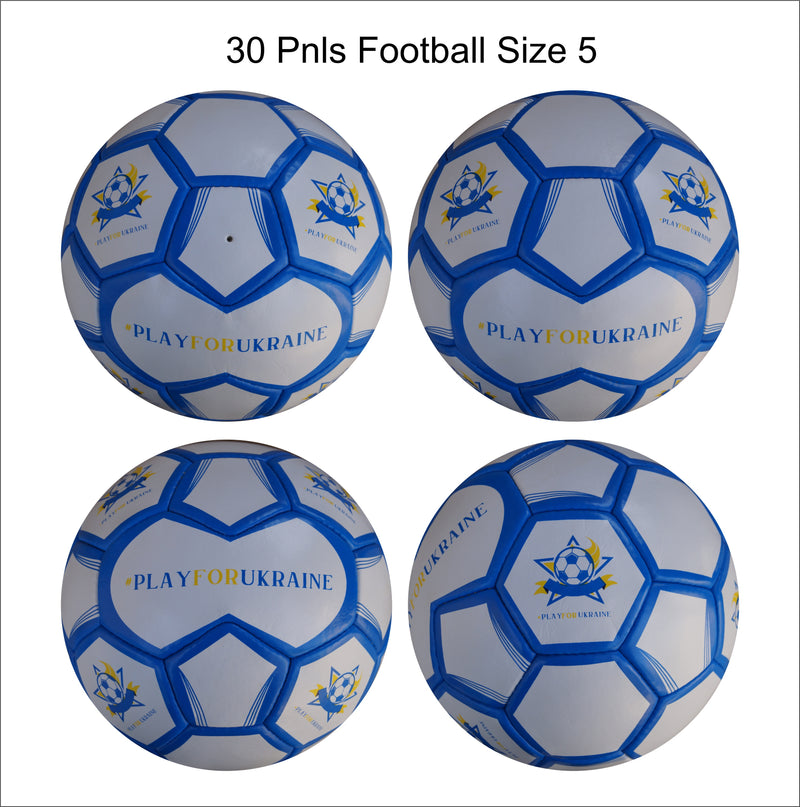Custom Football Ball - 30 Panel Size 5 PVC 'Play For Ukraine'
