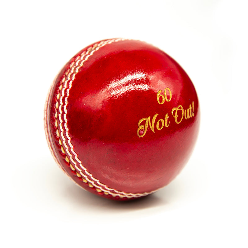 Engraved Cricket Ball - '60 Not Out!' 60th Birthday Gift