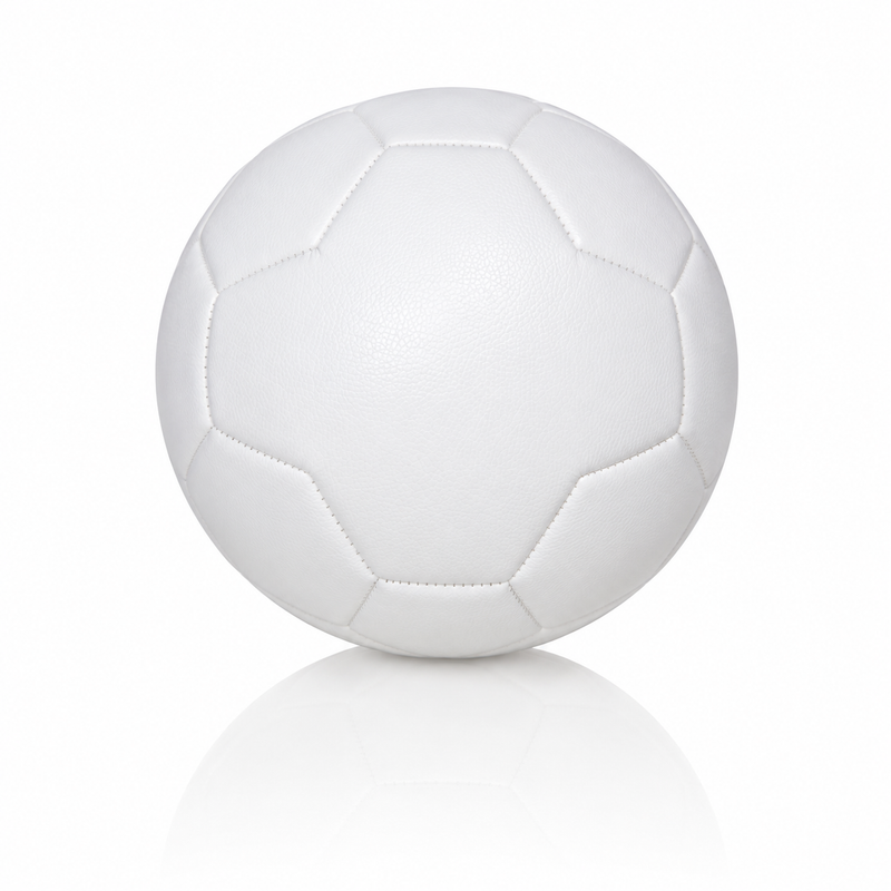 26 Panel Plain Unbranded Football Size 5 - White Plain PU Material