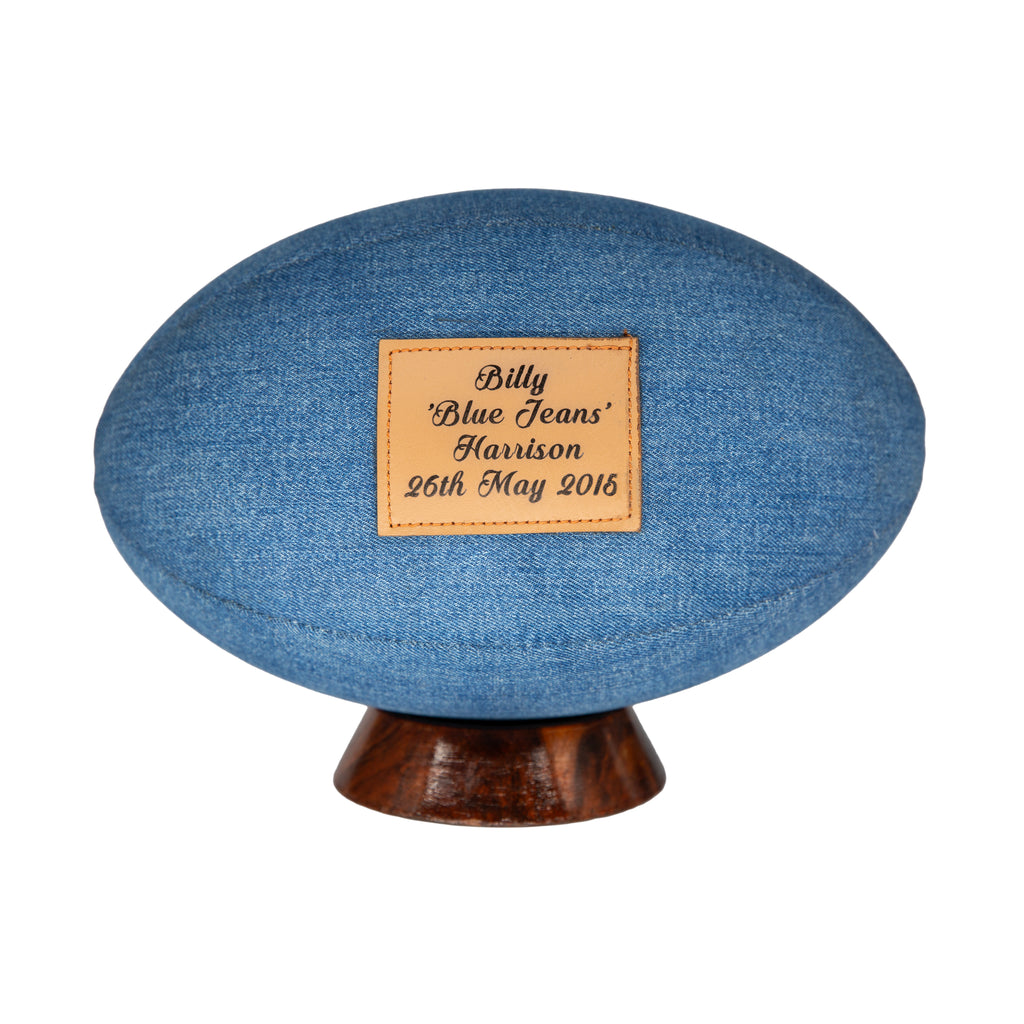 Personalised Denim Rugby Ball