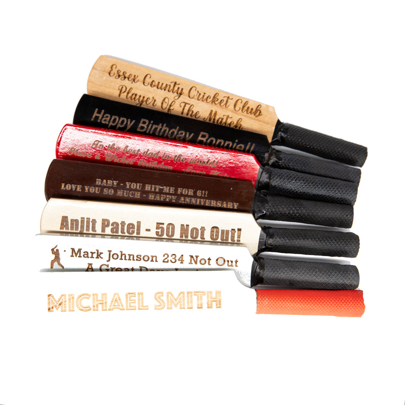 Personalised Wooden Mini Cricket Bat Engraved