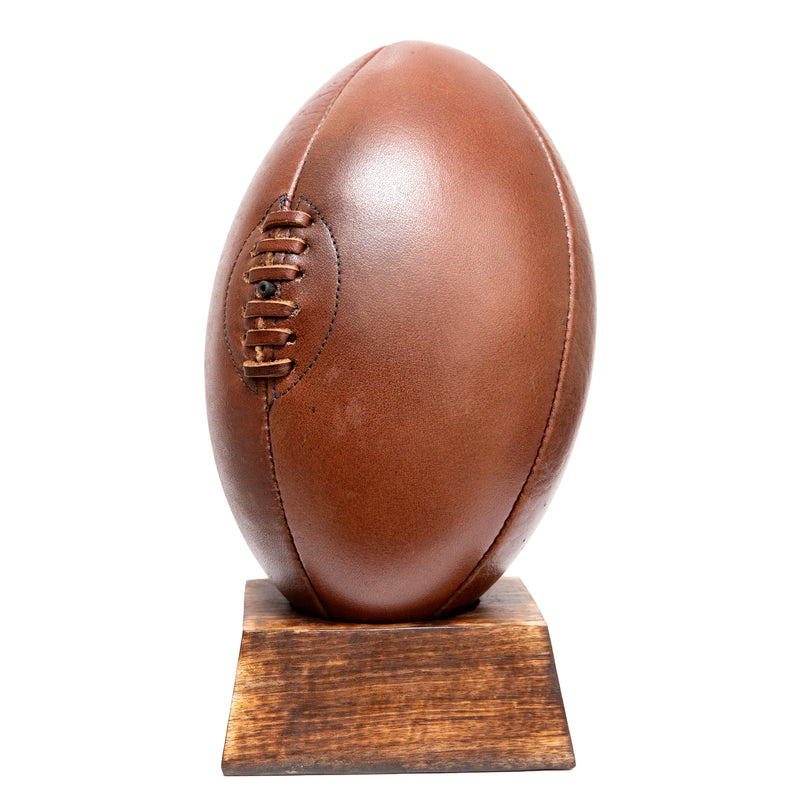 Vintage Full Cowhide Leather Rugby Ball – Handcrafted Classic Design