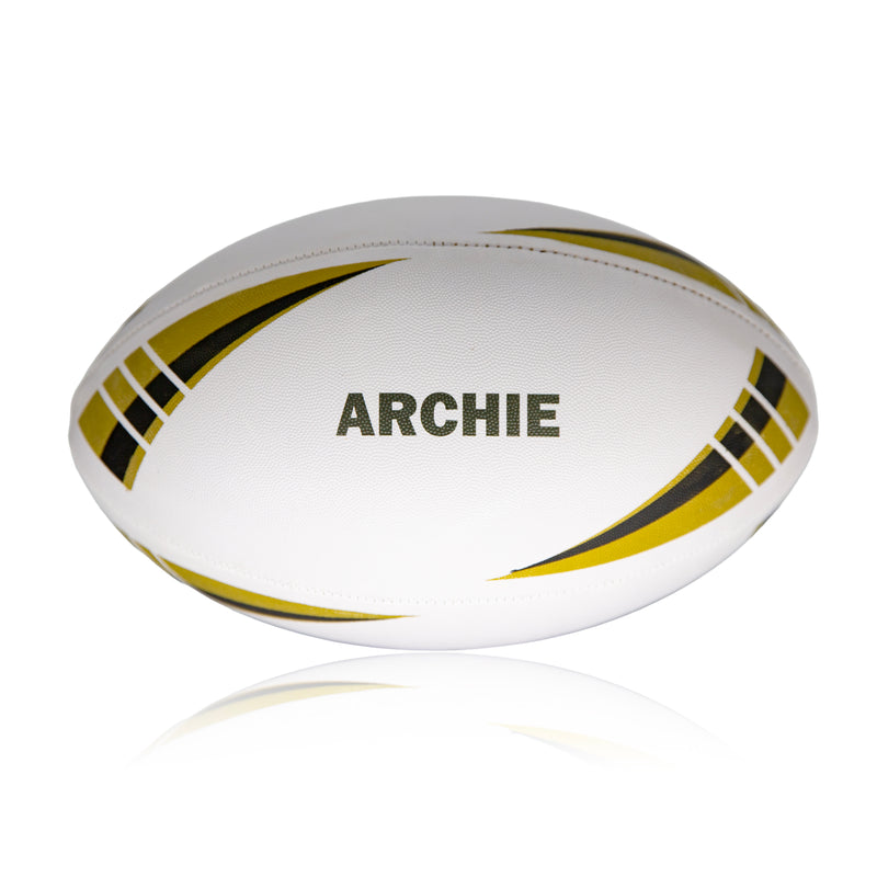 Personalised Size 5 Rugby Ball Gold