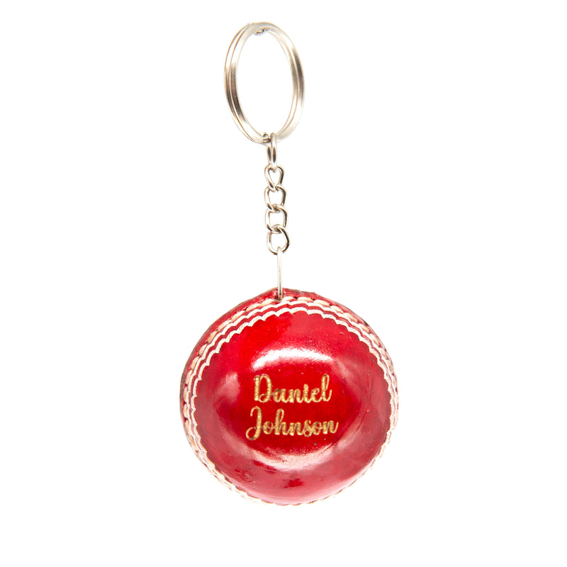 Personalised Cricket Ball Key Ring