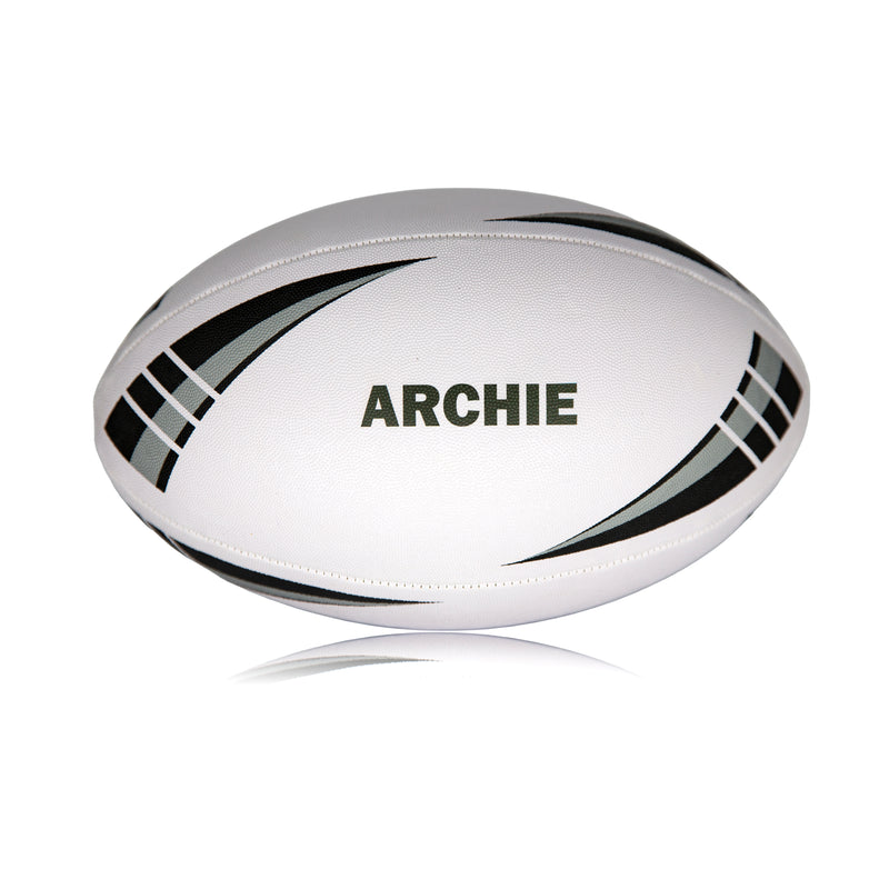 Personalised Size 5 Rugby Ball Black