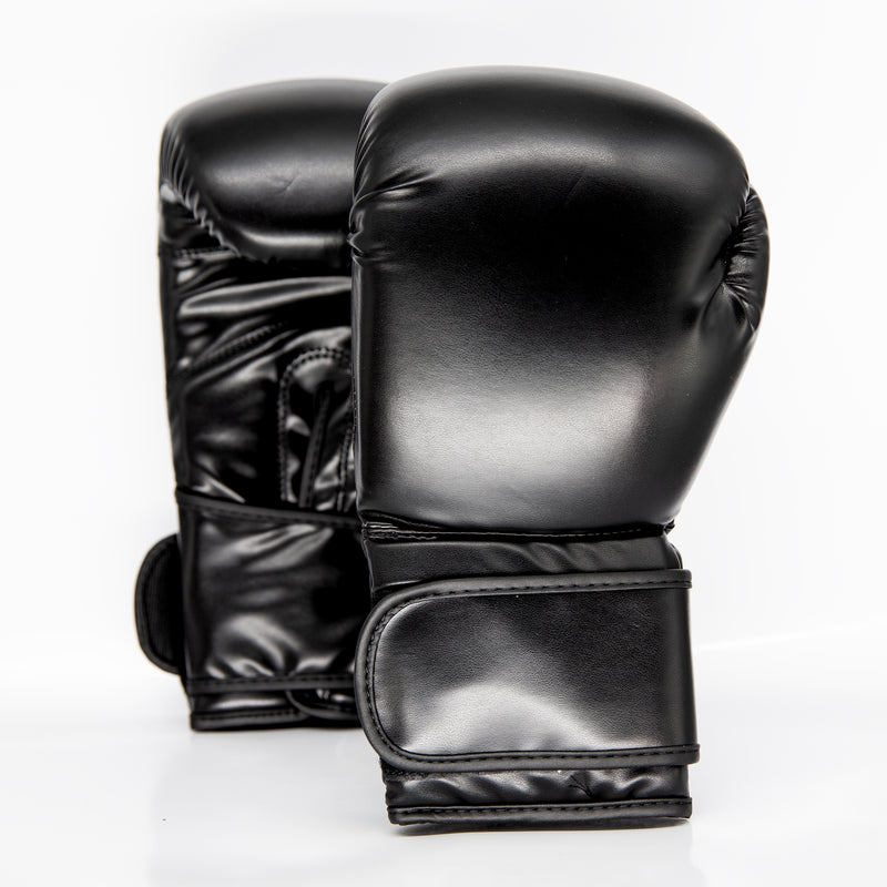 Plain Unbranded Unprinted Boxing Gloves - Matte Black 14oz