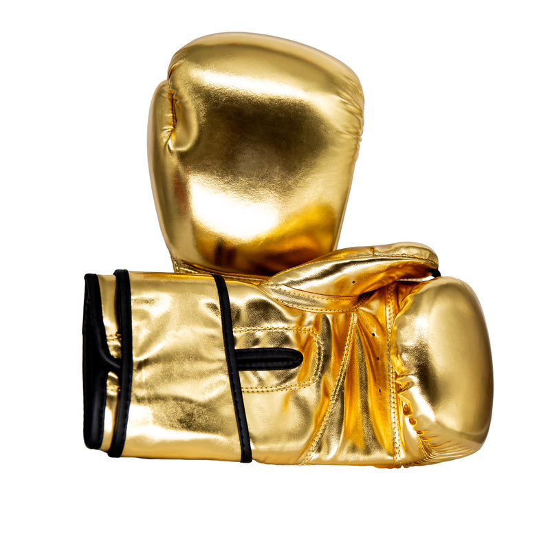 Plain Unbranded Unprinted Boxing Gloves - Metallic Gold 14oz