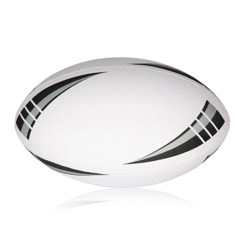 White & Silver Unbranded Rugby Ball - Size 5