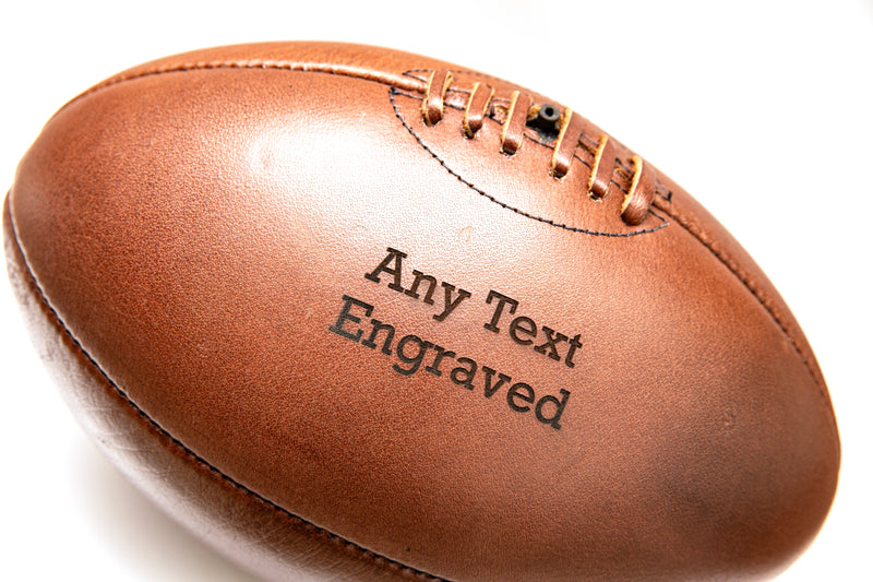 Personalised Vintage Full Leather Rugby Ball