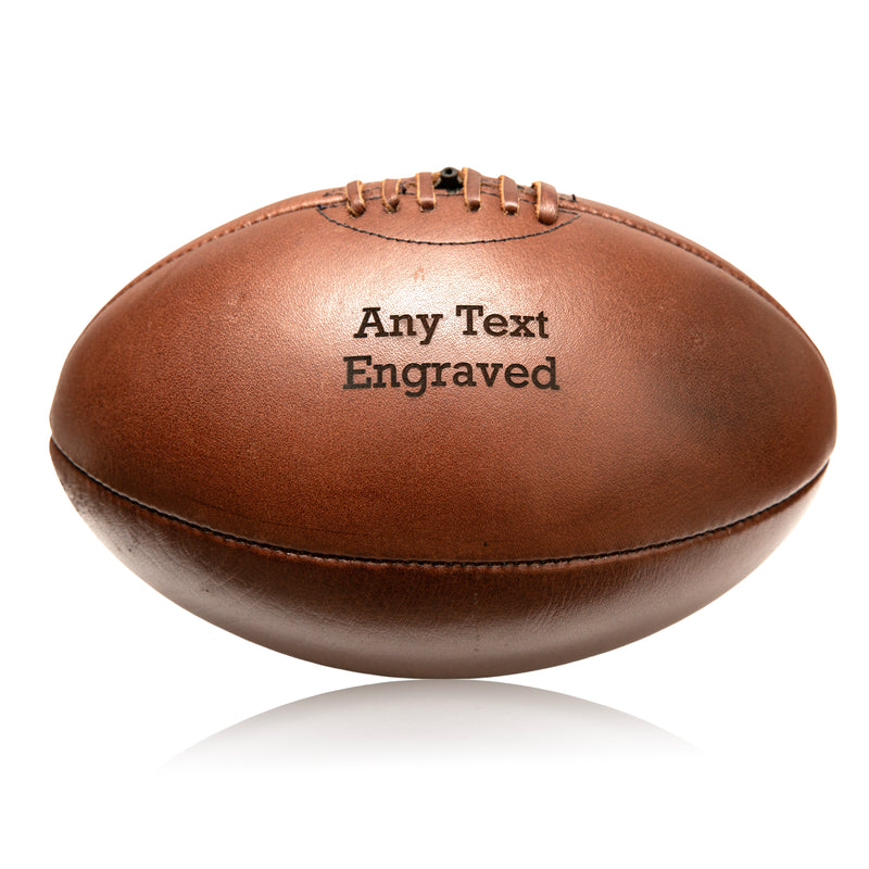 Personalised Vintage Full Leather Rugby Ball