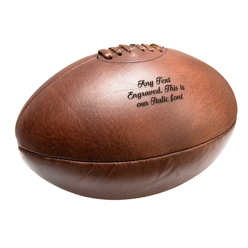 Personalised Vintage Full Leather Rugby Ball