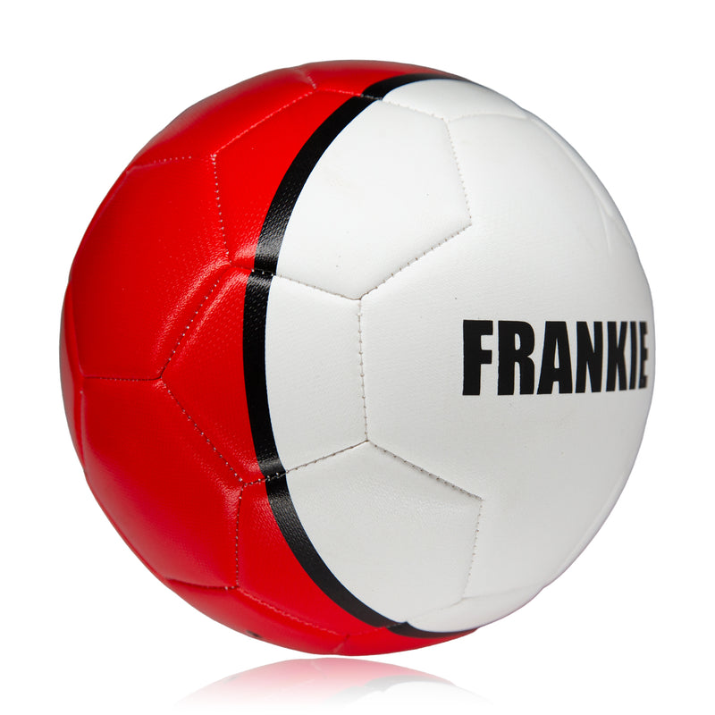 Personalised Football - White & Red Stripe Design - Size 5