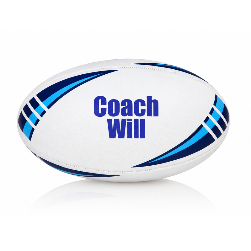 Personalised Rugby Ball - Blue