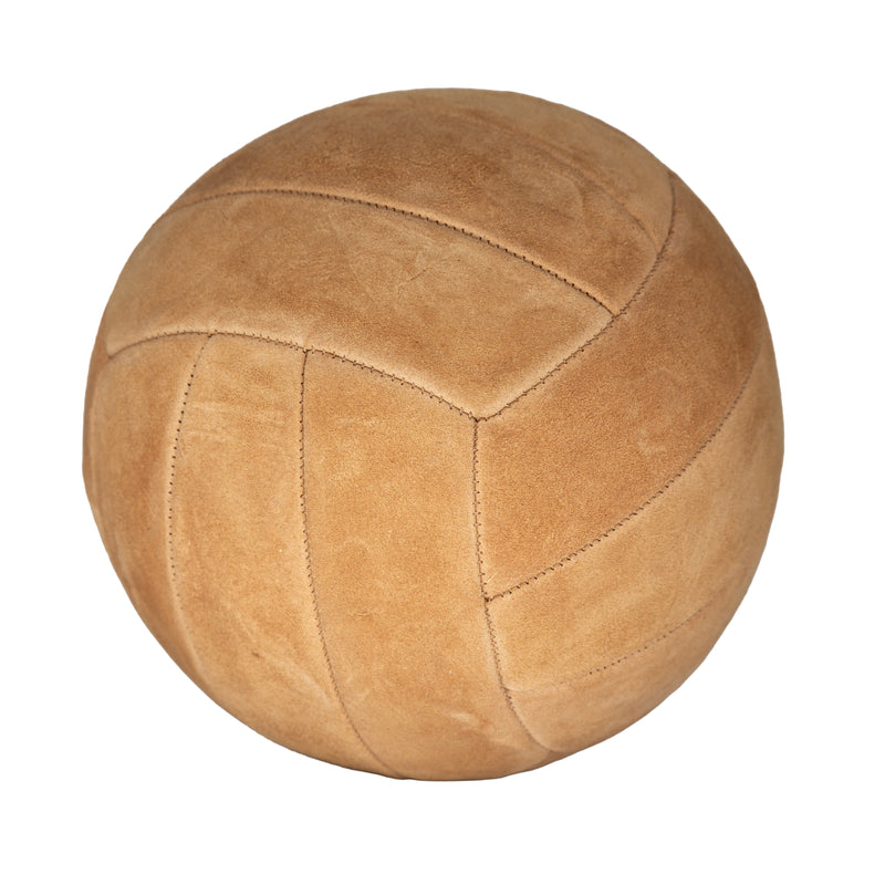 Hand Sewn Suede Leather Football Ball - Tan Brown Size 5