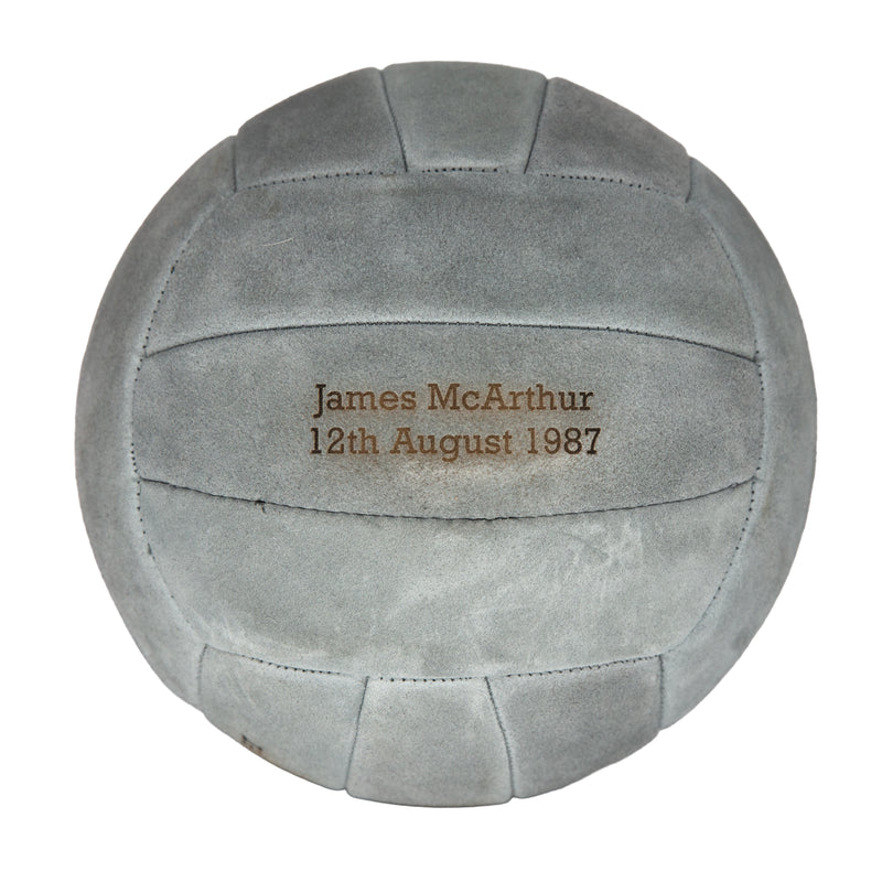 Personalised Engraved Hand Sewn Suede Leather Football Ball - Dark Grey Size 5