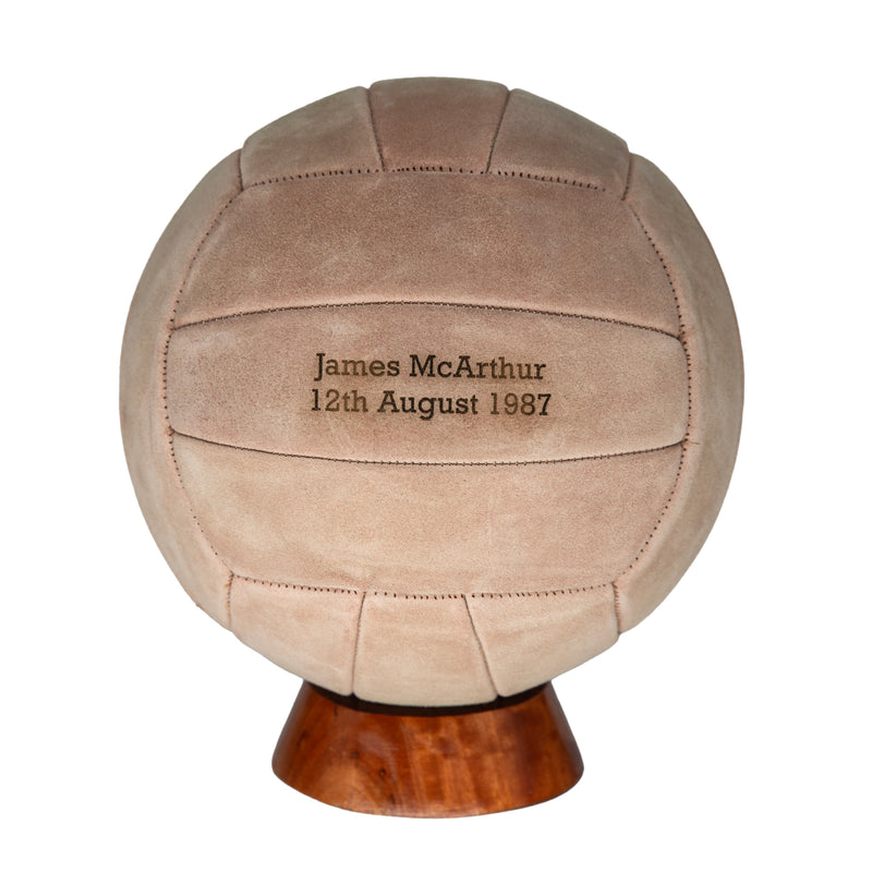 Personalised Engraved Hand Sewn Suede Leather Football Ball - Light Brown Size 5