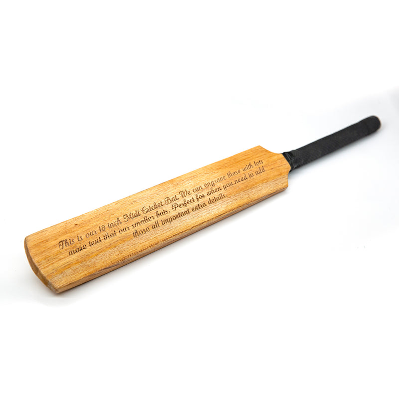 Large 18 Inch Personalised Wooden Mini Cricket Bat - Engraved Cricket Gift!