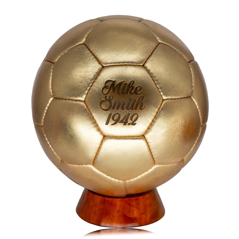 Luxury Custom Gold Foil Cowhide Leather Football - Personalised Engraved
