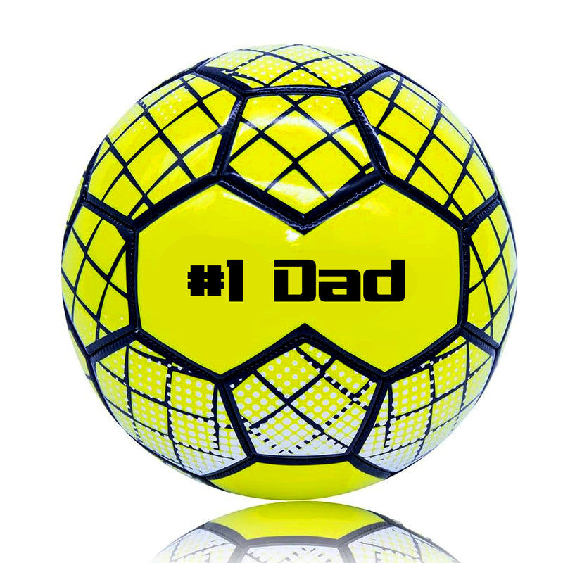 Father's Dad Football - #1 Dad - Yellow Size 5