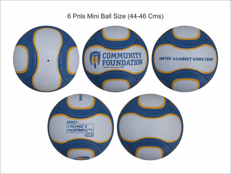 Custom Football Ball - 6 Panel Size 1 PVC ''Colchester United Ball"