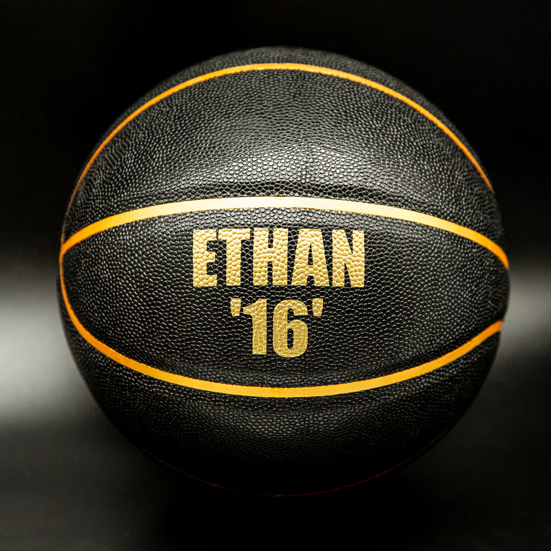 Personalised Basketball Ball - Size 7 - Black & Gold