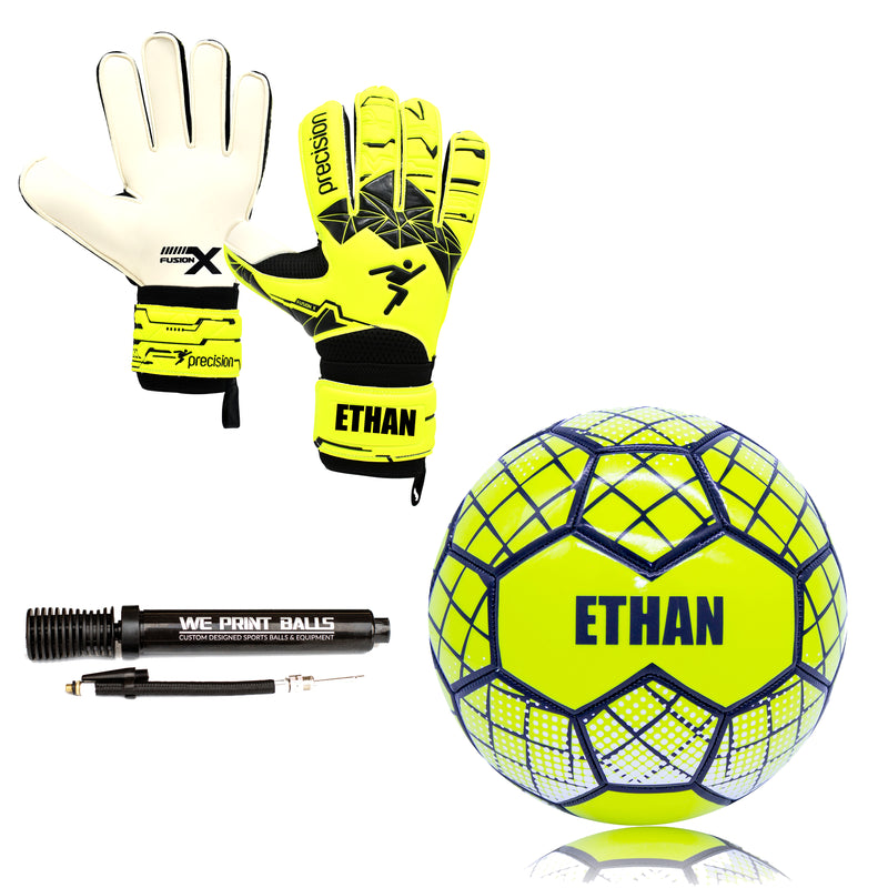 Personalised Football Ball & GK Glove Set