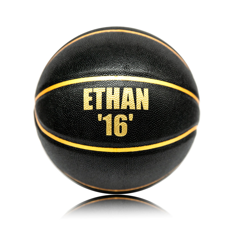 Personalised Basketball Ball - Size 7 - Black & Gold