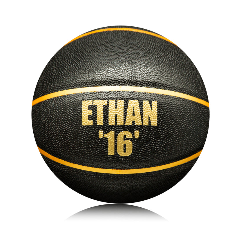 Personalised Basketball Ball - Size 7 - Black & Gold