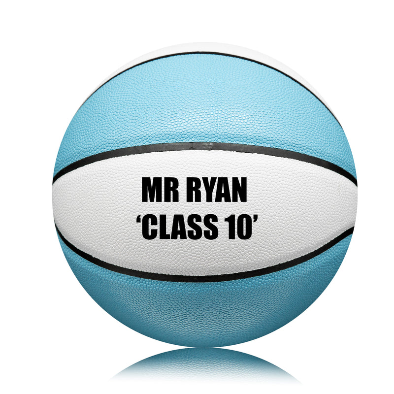 Personalised Basketball Ball - Size 7 - Light Blue & White