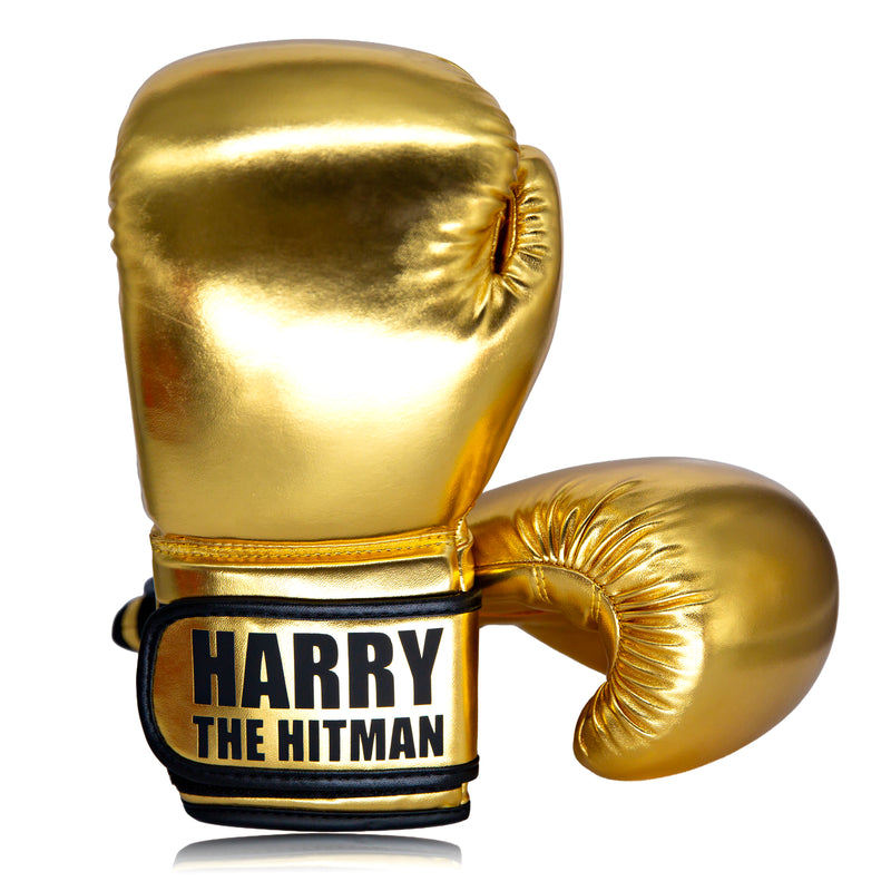 Personalised Boxing Gloves -  Custom Printed - 14oz - Gold