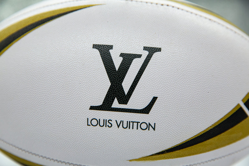 Personalised Logo Rugby Ball - Rubber Size 5 (White/Gold)