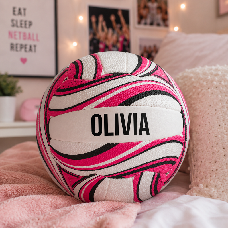 Personalised Netball Ball - Pink Size 5