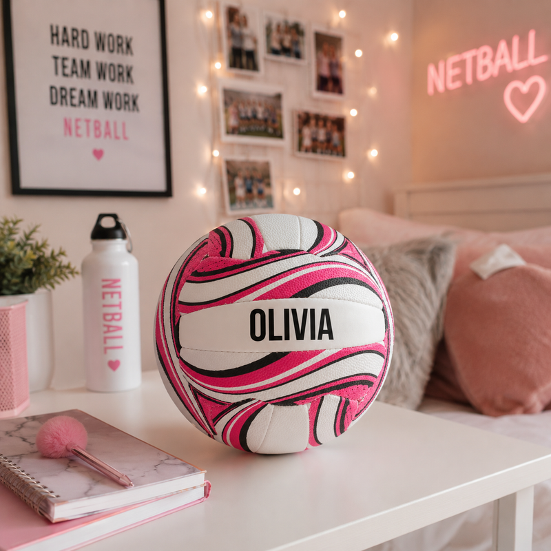 Personalised Netball Ball - Pink Size 5