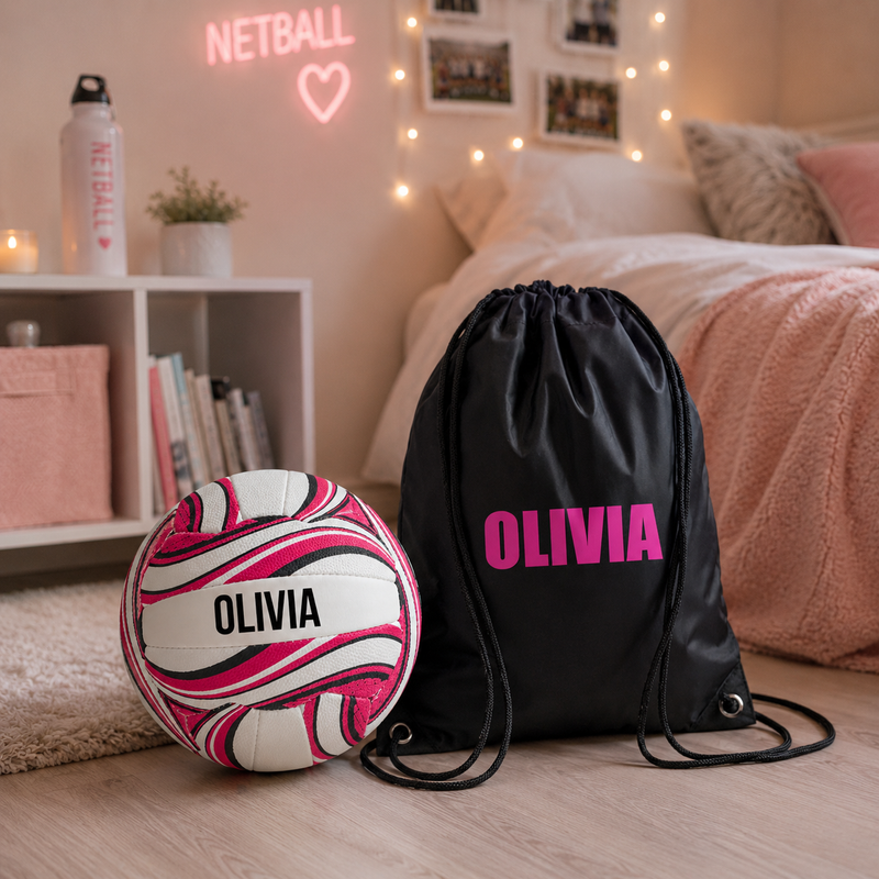 Personalised Netball Ball - Pink Size 5