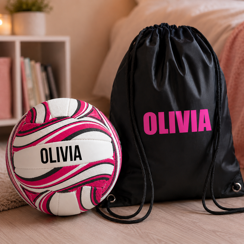 Personalised Netball Ball - Pink Size 5