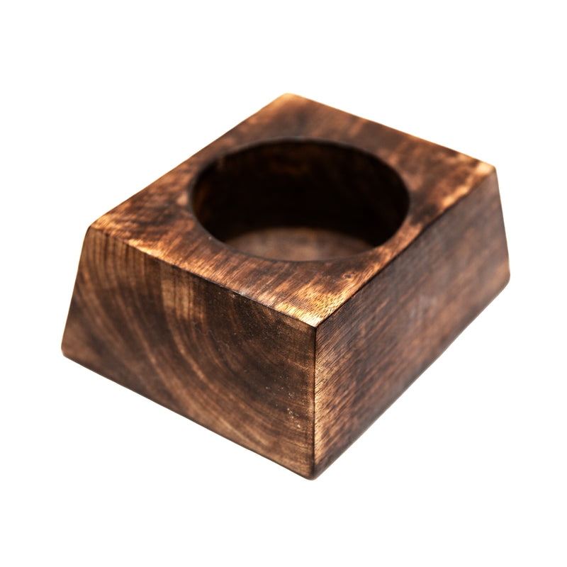 Personalised Tropical Hardwood Ball Stand: Engraved Display Plinth