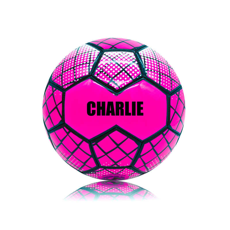 Personalised Football - Neon Pink Size 3