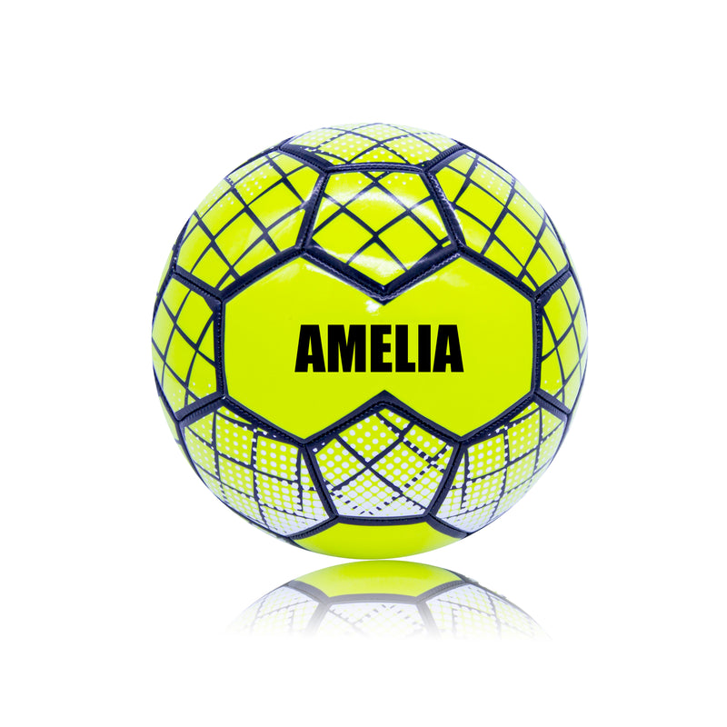 Personalised Football - Neon Yellow Size 3
