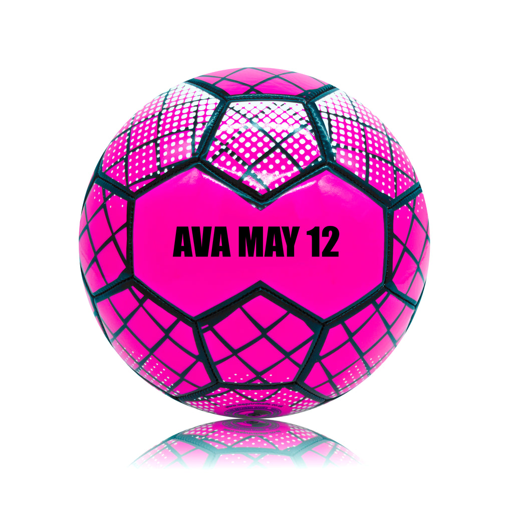 Personalised Football - Neon Pink Size 4