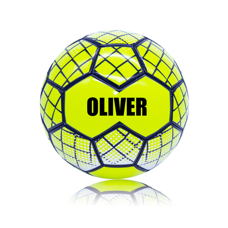 Personalised Football - Neon Yellow Size 4