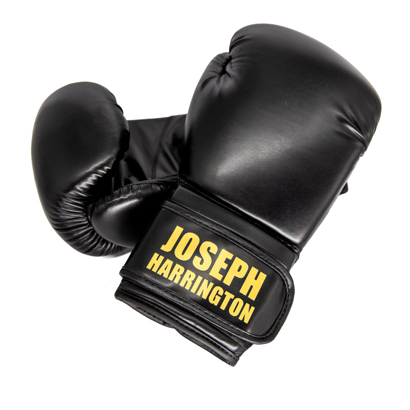 Personalised Boxing Gloves -  Custom Printed - 14oz - Black