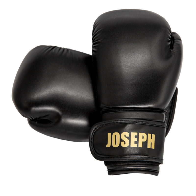Personalised Kids Boxing Gloves - 6oz - Black