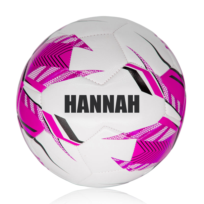 Personalised Football - White & Pink Size 5