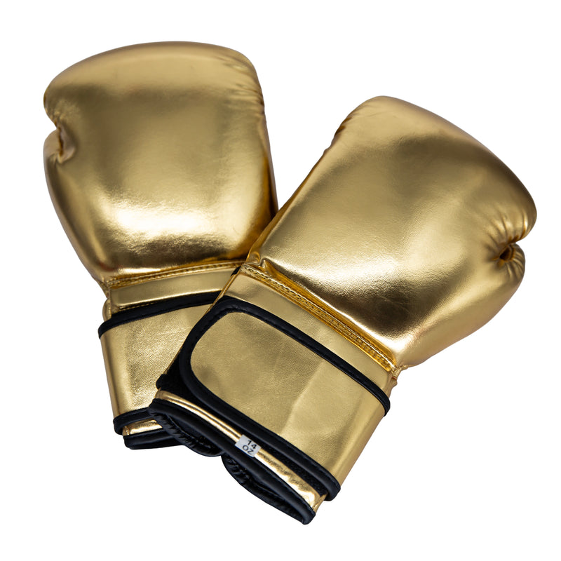 Plain Unbranded Unprinted Boxing Gloves - Metallic Gold 14oz