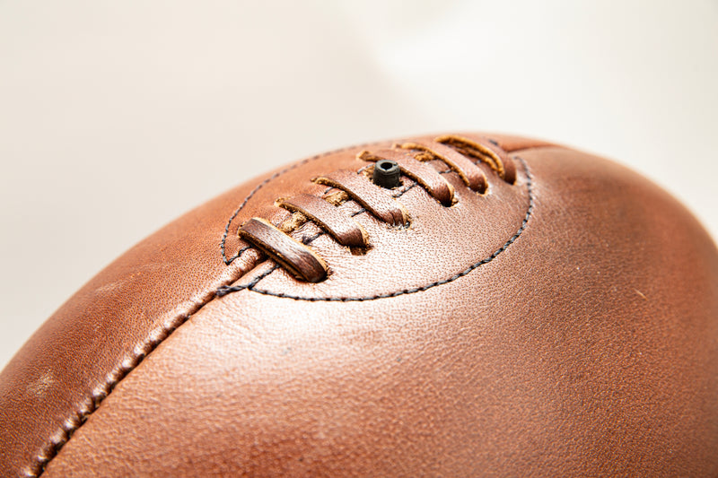 Vintage Full Cowhide Leather Rugby Ball – Handcrafted Classic Design