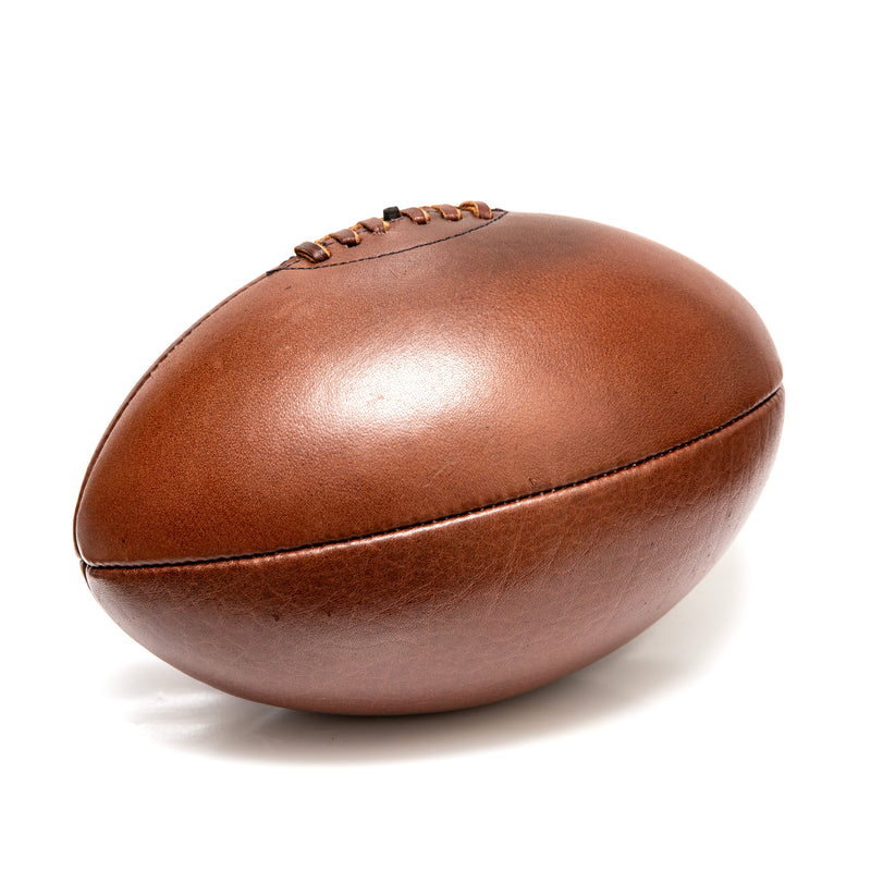 Vintage Full Cowhide Leather Rugby Ball – Handcrafted Classic Design