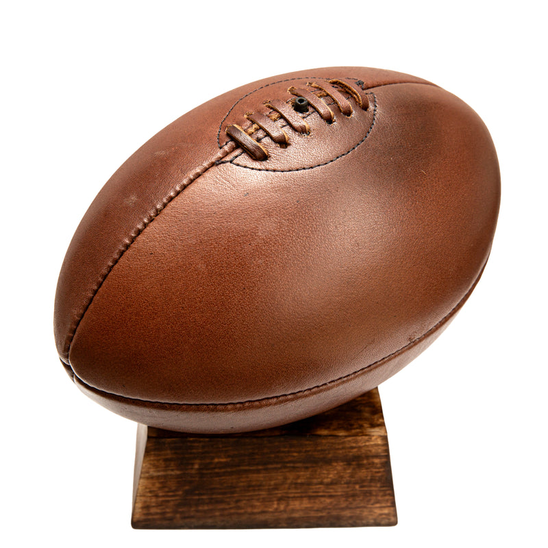 Vintage Full Cowhide Leather Rugby Ball – Handcrafted Classic Design