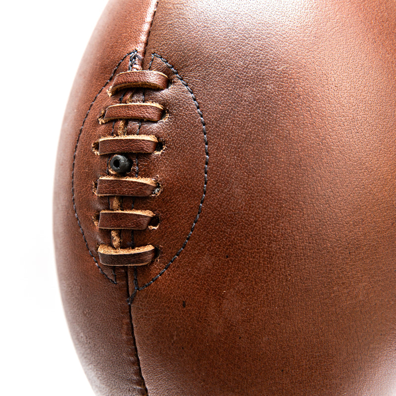 Vintage Full Cowhide Leather Rugby Ball – Handcrafted Classic Design