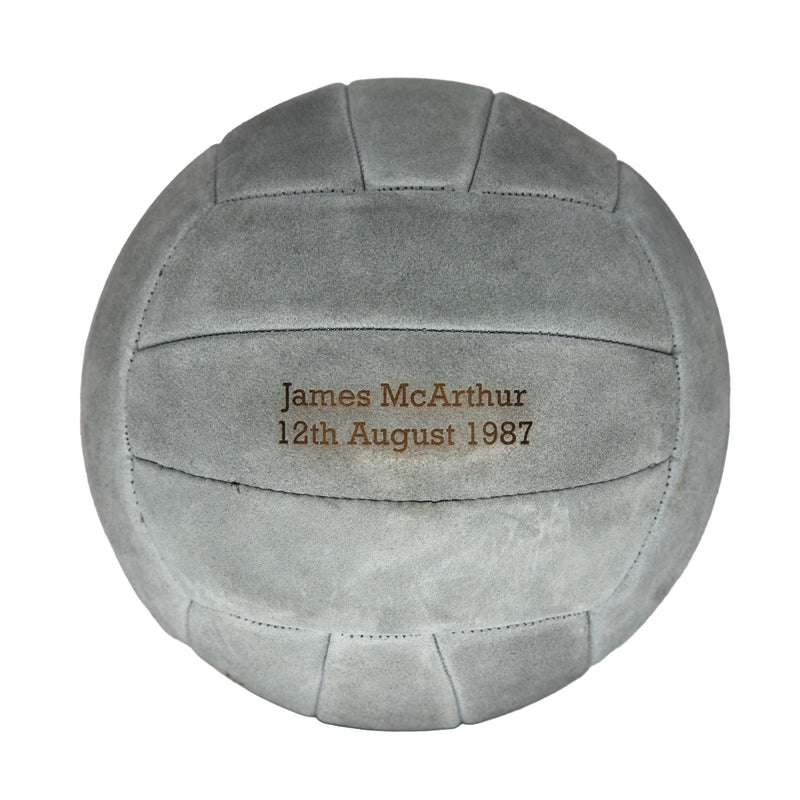 Personalised Engraved Hand Sewn Suede Leather Football Ball - Dark Grey Size 5