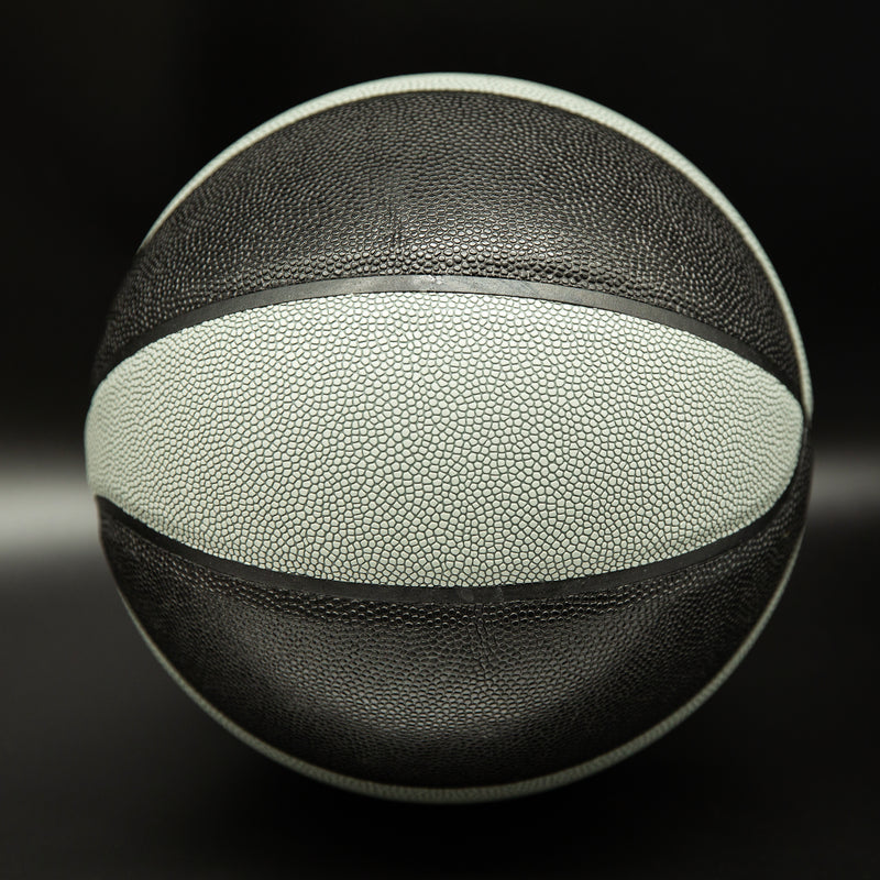 Plain Unprinted PU Basketball - Black & Grey